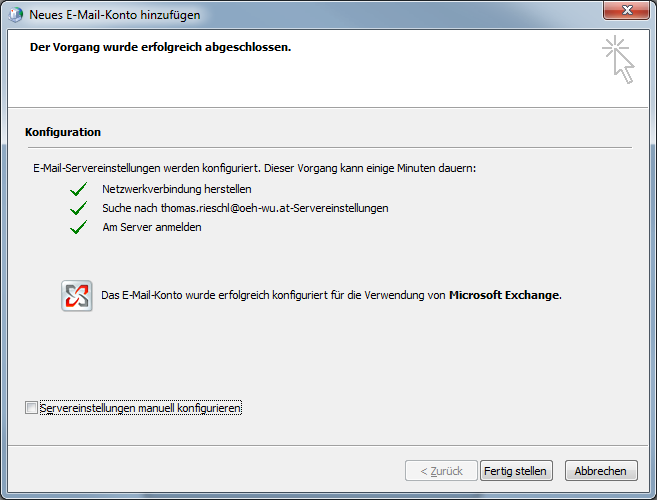 ExchangeZugriff von zu Hause über Outlook 2007